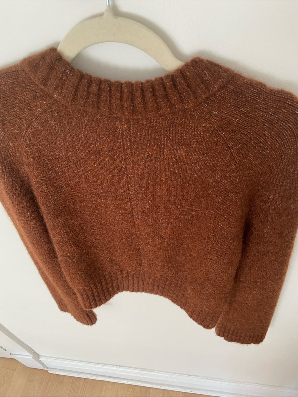 Sezane Sama Jumper Chestnut Brown Baby Alpaca Crew Sweater size XS - Picture 8 of 11